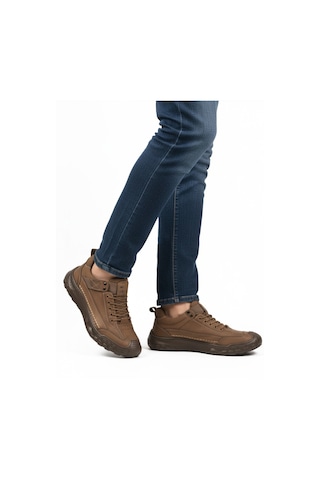 Bej Hakiki Deri Erkek Casual Yürüyüş Ayakkabısı Season M Bej
