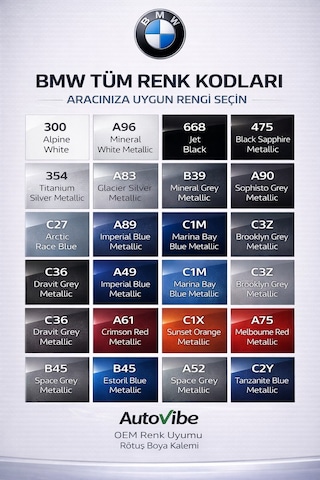 Bmw Rötuş Boya Kalemi B45 Estoril Blue Metallic Estoril Mavi Metalik