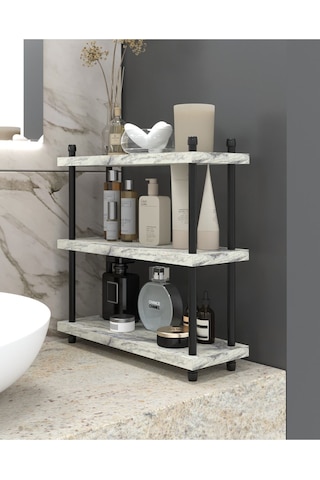 İnci Makyaj Ve Banyo Organizeri Düzenleyici,40 Cm Mermer Desen Frezya