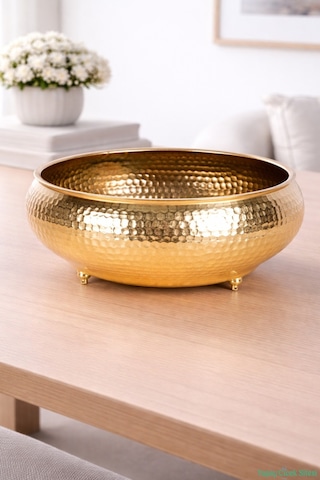 Yapay Çiçek Sitesi Metal Dekoratif Darbeli Ufo Model Saksı 11 Cm Altın