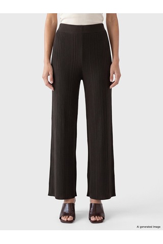 Lcwaıkıkı Classic Kahverengi Beli Lastikli Kadın Triko Pantolon