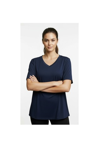 Lyvean V Yaka Oversıze Kısa Kollu Tshirt Lacivert
