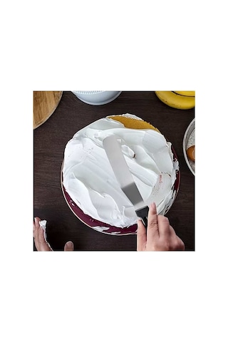 Paslanmaz Çelik L Tipi Pastacı Spatulası Krema Düzeltme Ve Pasta Şekillendirme Bıçağı Evimdeyokyok Çok Renkli