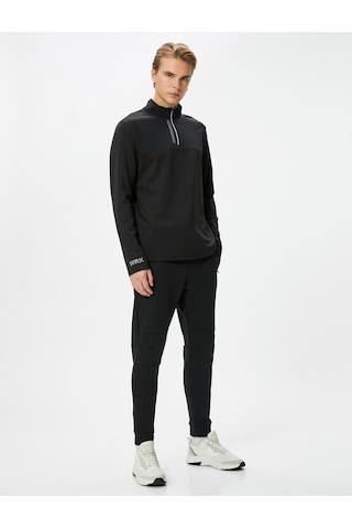 Koton Spor Eşofman Altı Jogger Beli Bağcıklı Dikiş Detaylı Cepli Siyah 4sam40003nk 4SAM40003NK999 Siyah