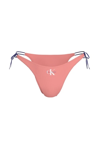 Calvin Klein Kadın Yandan Bağlamalı Logo Detaylı Pembe Bikini Altı-13581 Pembe