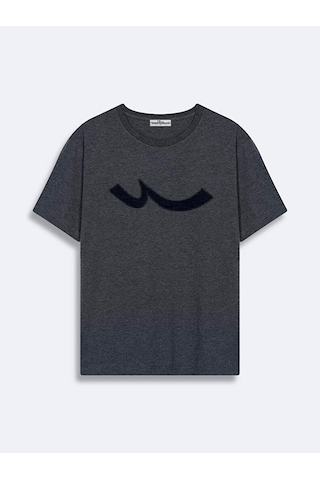 Ltb Jamabe Antrasit Erkek Sıfır Yaka Kısa Kol T-shirt 1225841866089218 Gri Koyu