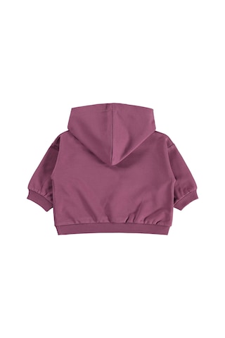Civil Baby Çiçek Nakışlı Kapşonlu Basic 6-18 Ay Sweatshirt - Lila Koyu Gül Kurusu