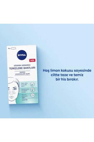 Nıvea Siyah Nokta Temizleyici Burun T-bant, Gözenek Arındırıcı, Derinlemesine Temizlik, Limon Özü, 4 Adet 10