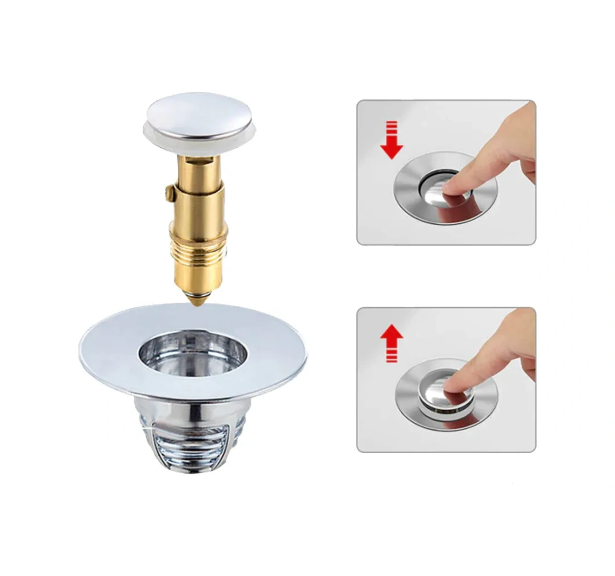 Wardan Banyo Ve Lavabolar İçin Tıpa, Çekmeli Filtreli Gider Kapağı 272485730 Gri