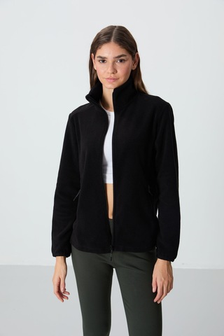 Rahat Form Dik Yaka 2li Paket Siyah-koyu Bej Kadın Polar Sweatshirt - 97173 Siyah - Bej - Kahverengi