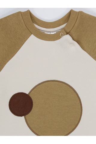 Hardal Reglan Kol 3 İplik Patiksiz Bebek Tulum Hardal