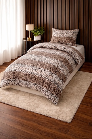 Leoparlı Nevresim Takımı Tek Kişilik Pamuklu Çok Renkli