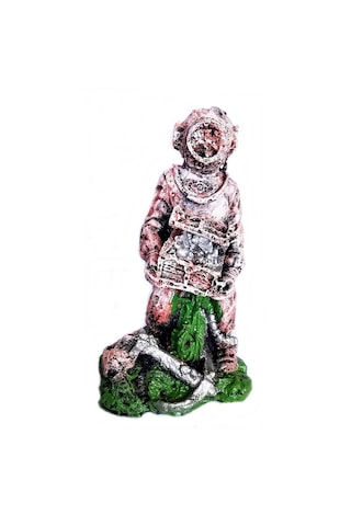 Balıkpet Gümüş Hazine Bulan Dalgıç Akvaryum Dekoru 13 CM