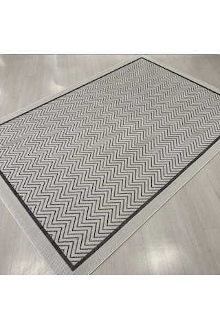 Elvey Home Jüt Sisal S9718 Gri Beyaz Kaymaz Taban Hasır Dokuma Yıkanabilir Yolluk Salon Koridor Mutfak Halısı Gri/beyaz