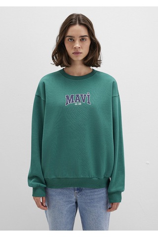 Mavi - Mavi Logo Baskılı Yeşil Sweatshirt 1s10372-71918 Yeşil