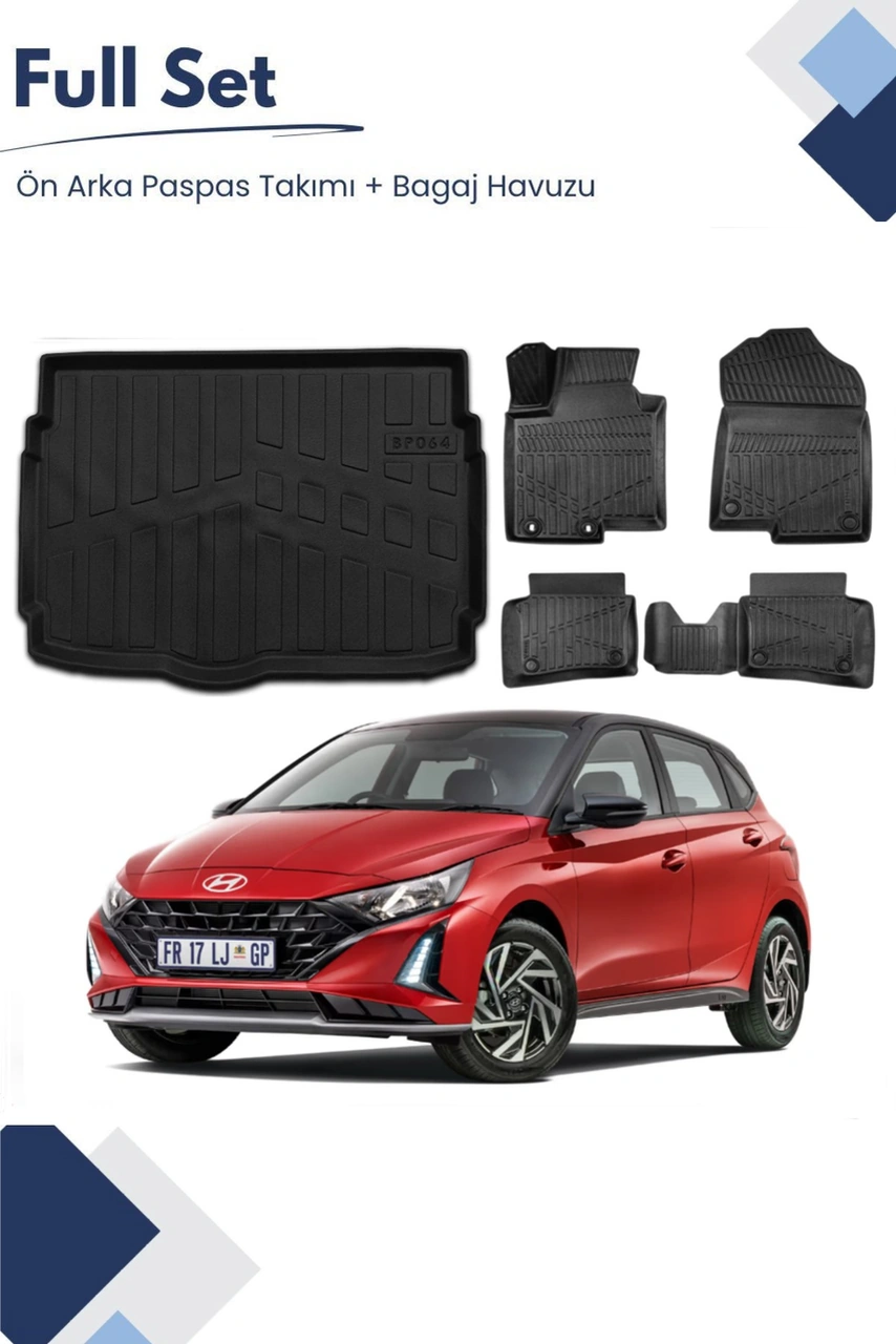 Hyundai İ20 2025 Model Tam Uyumlu Paspas+bagaj Havuzu Seti