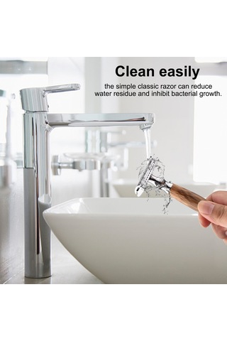 Gajeena Ahşap Ve Alüminyum Erkek Tıraş Bıçağı - Açık Uçlu Güvenli Jilet Bıçaksız 8 Saat