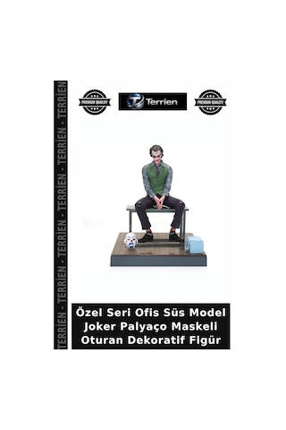 Özel Seri Ofis Süs Model Joker Palyaço Maskeli Oturan Dekoratif Figür