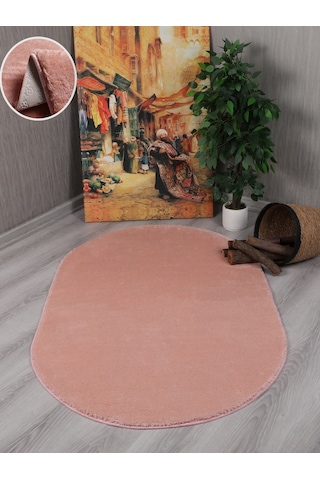 My Evilla Modern Dekoratif Kaymaz Taban Rabbit Oval Halı Yolluk 001