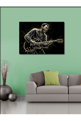 Kanvas Tablo Elektrikli Blues Gitarist
