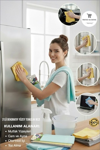 3 Lü Mikrofiber Yüksek Kaliteli Temizlik Bezi Çok Renkli