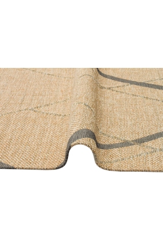 Brooklyn Brk 05 Natural Grey Hasır Görünümlü Kaymaz Renkli Dokuma Modern Kilim