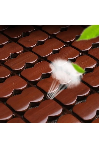 Polham 43x43 Cm Terletmez Bambu Koltuk Minderi, Oto Koltuk, Ofis Koltuğu İçin Terlezmez Yapışmaz Minder