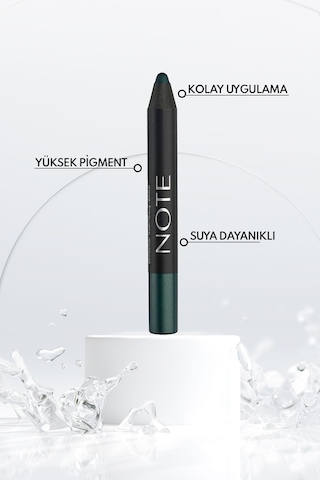 Note Cosmetique Jumbo Eyeshadow Pencil Waterproof Işıltılı Suya Dayanıklı Kalem Far 04 Emerald - Yeşil