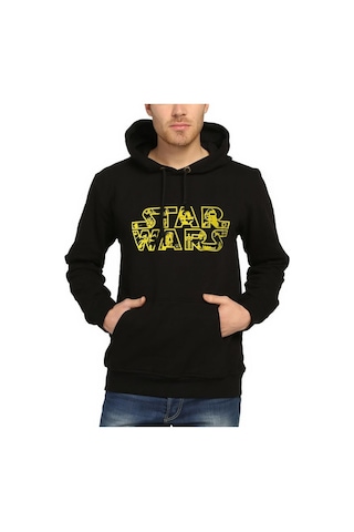 Bant Giyim - Star Wars Siyah Kapşonlu Erkek Sweatshirt