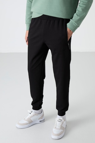 Tommy Life Siyah Fermuar Cepli Standart Kalıp Jogger Erkek Eşofman Alt - 84587 Siyah - Siyah