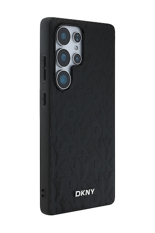 Galaxy Uyumlu S25 Ultra Kılıf Dkny Lisanslı Magnetik Pu Deri Grid Pattern Kapak Siyah