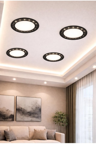 36 Watt, 3 Modlu Delik Çapı Ayarlanabilir 4000k Ilık Beyaz Işık Modern Tasarım Sıvaaltı Led Armatür Siyah - Beyaz