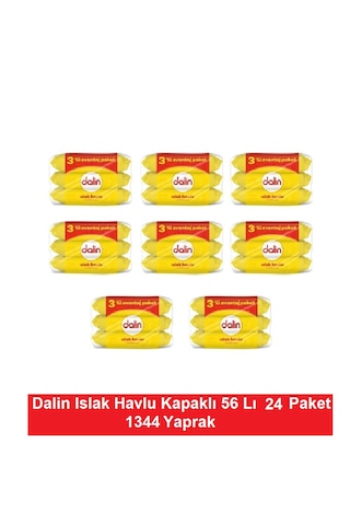 Dalin Islak Havlu Kapaklı 56 Lı X 24 Paket 1344 Yaprak