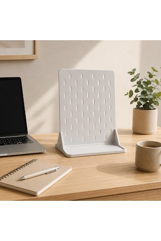 Modüler Masaüstü Pegboard Organizer Seti Kalemlik, Raf Ve Kancalı Düzenleyici Panel Ofis, Çalışma Masası Ve Hobi Alanları İçin Çok Amaçlı Organizer Beyaz