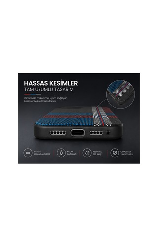 Apple iPhone Uyumlu 15 Karbonfiber Kılıf Siyah
