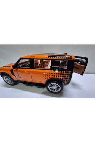 Diecast Model Metal Oyuncak Araba Land Rover Jip Defender Modifiyeli Koleksiyon Jeep 20cm Suv Oranj Diğer