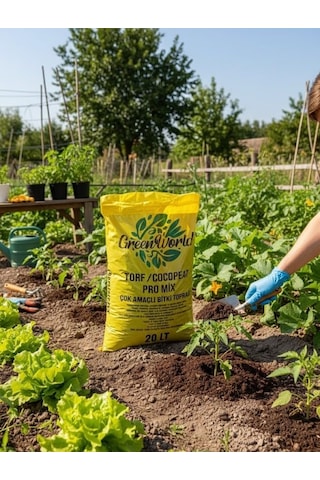 Green World 20 Litre Ithal Çok Amaçlı Bitki Toprağı Torf Cocopeat Ponza Taşı - Kokopit Özel Karışım Saksı Ha 0,250