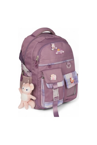 Relaxion 2174-1450 İthal Kore Tarzı Unisex Çocuk İlkokul Sırt Çantası Mor