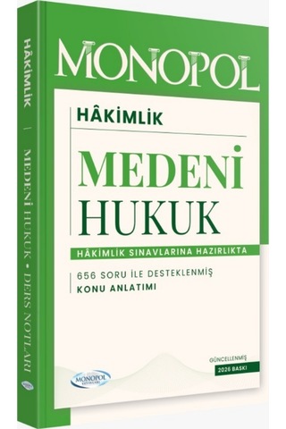 2026 Hakimlik Medeni Hukuk Ders Notları ve Soruları Monopol Yayınları
