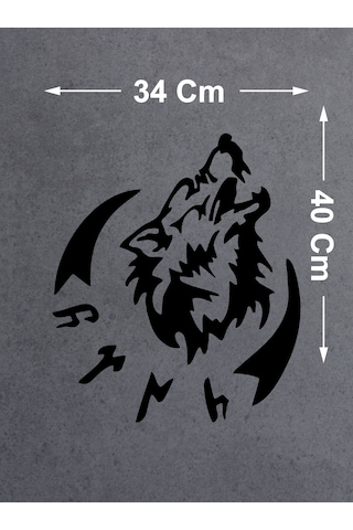 Kurt Ve Göktürkçe Türk Yazısı Gökbörü Sticker - Araba Oto Motosiklet Karavan Pickup Sticker 00758 40x34 Cm