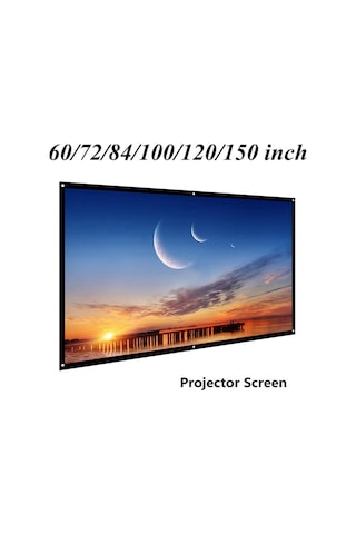 Geeroyoo H60 60 İnç 16:9 Oranlı Dacron Projeksiyon Ekranı - Ev Sineması, Sınıf Ve Konferans İçin İç/dış Mekan Uyumlu Basit Kurulumlu Beyaz Ekran
