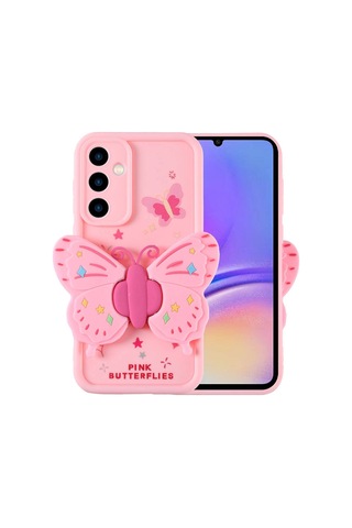 Galaxy A05s Kılıf Kamera Korumalı Figür Tasarımlı Zore Kapya Kapak Pembe Açık