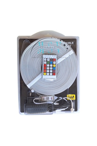 24v 10 Metre 6x12 Mm 120 Ledli Amimasyonlu Sese Duyarlı Rgb Pixel Neon Led Set Ir Kumanda Ve Bluetoo