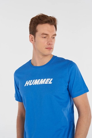 Hummel Hmlelemental Logo Cotton Tee Mavi Erkek T-shirt 911947-7837 Mavi