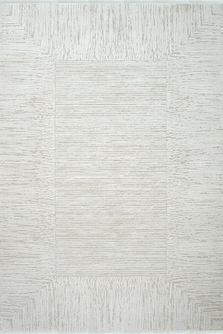 Sembol 2906 Krem Akrilik Çerçeveli Sade Desenli Halı