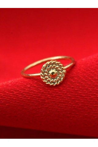 Gold Yuvarlak Burgu Detay 925 Ayar Hızma-hızma36 Altın