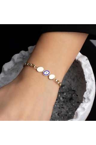 Altın Nazar Bileklik BL0058 Sarı Altın