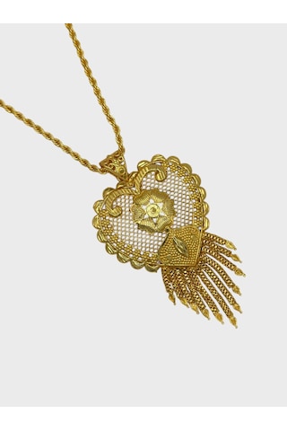Arnes Jewelry Çelik 22 Ayar Altın Kaplama Hint Kolye Ar550nes Gold