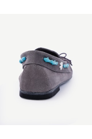 Yargıcı Aksesuar Detaylı Deri Loafer 25ykay4086x 059 Gri