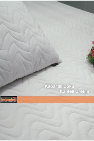 Babadağ Koleksiyon Yatak Alezi Kapitoneli Fitted Tam Sarar180 GR 160 X 200 Pamuk Beyaz